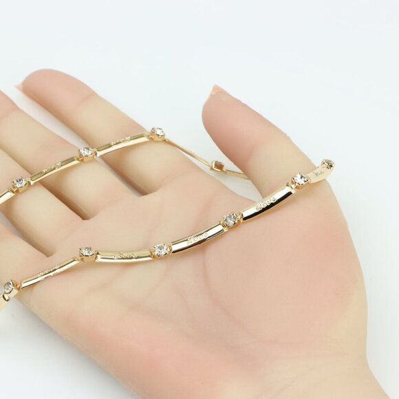 Elegant Rose Gold Necklace with Sparkling Stones, XPNL0339 - Picture 4 of 12